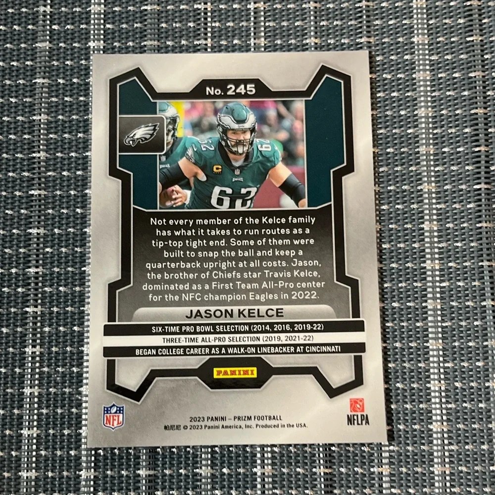 🏈 Jason Kelce Panini Eagles NFL Football Trade Card #245 - Qty 1
